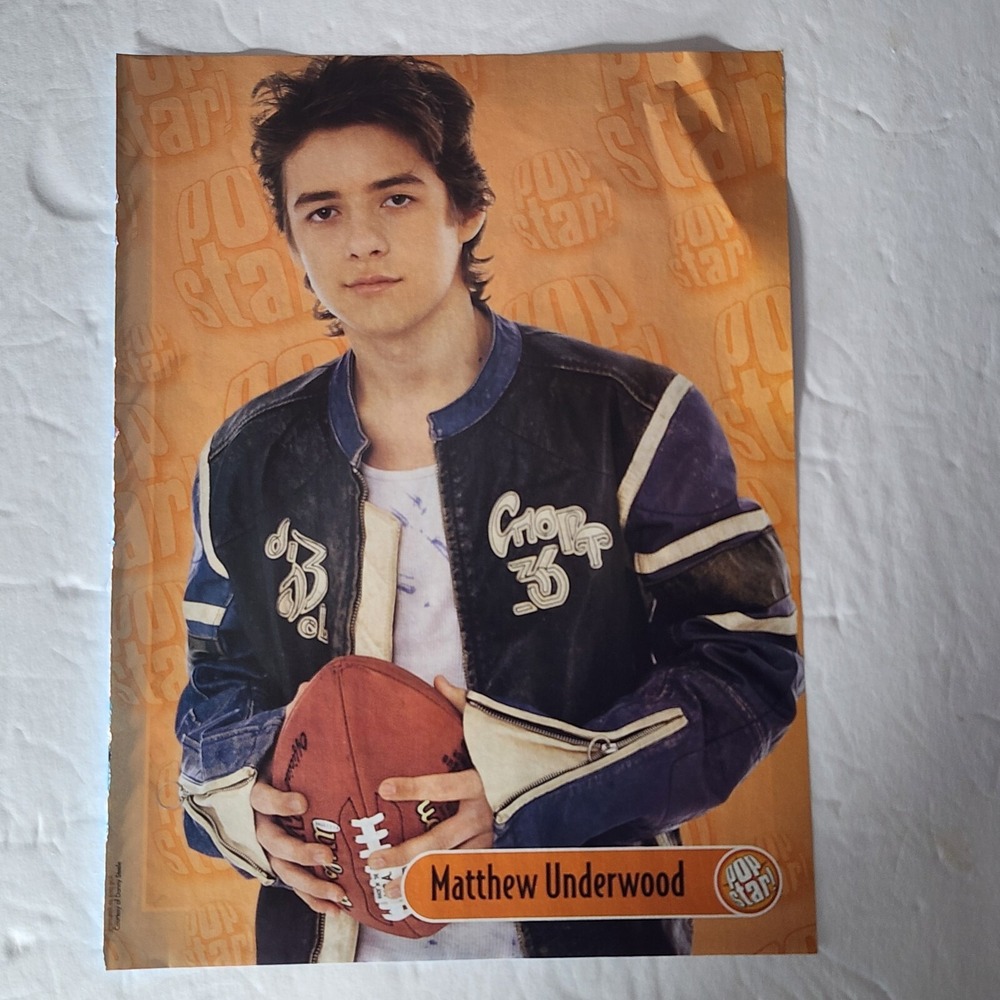 Matthew Underwood football & B5 boy band vintage pinup clipping 2005 8x10.5